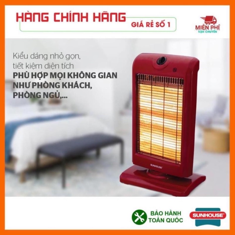 Đèn sưởi, Quạt sưởi điện hồng ngoại Saiko | Sunhouse | Ecosun 2 bóng SHD7013/14 (Bảo hành 12 tháng)