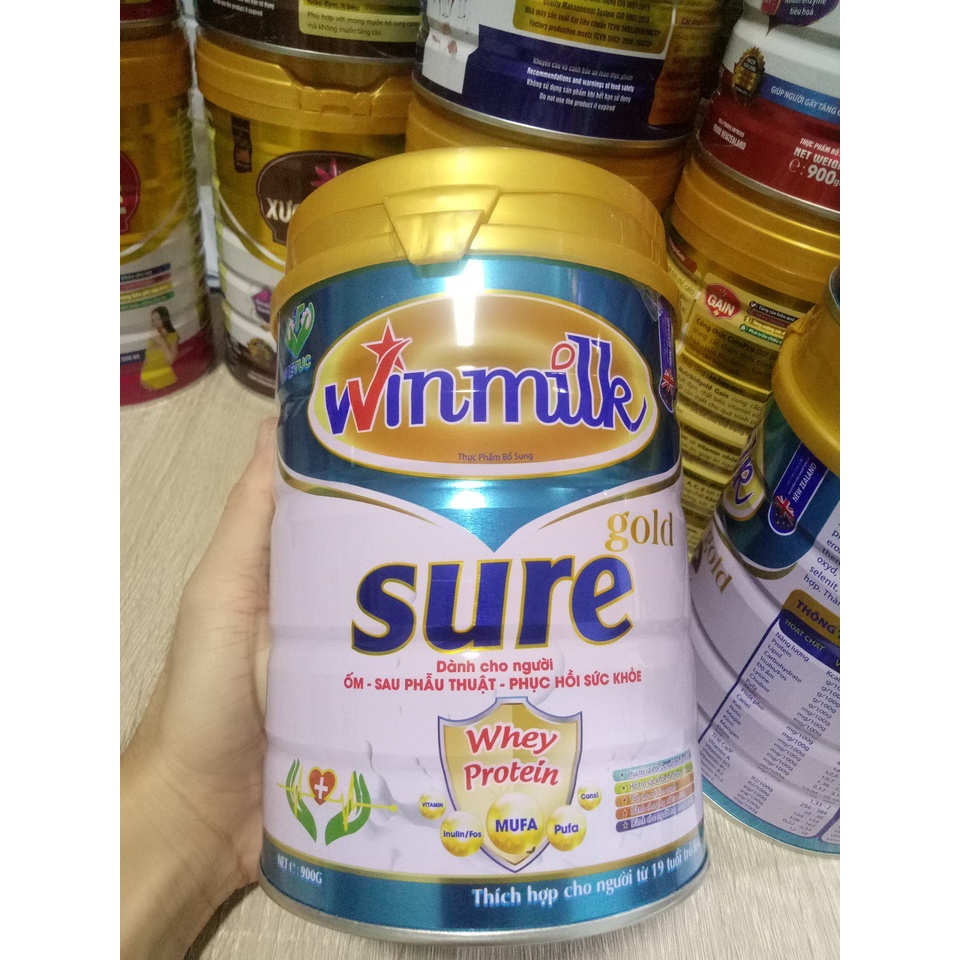 Sữa phục hồi WINMILK SURE lon 900g - Dinh dưỡng cho người lớn tuổi, người ăn uống kém, người bệnh cần phục hồi sức khoẻ