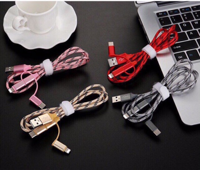 Cáp sạc 3 đầu chống đứt