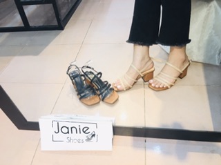 Sandal dây mảnh gót vuông