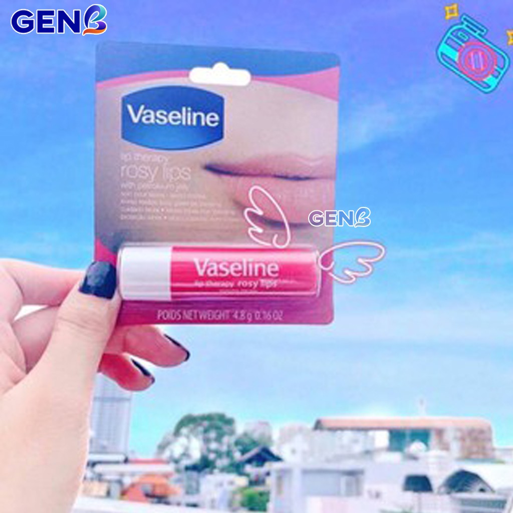 Son Dưỡng Môi Vaseline Dạng Thỏi HỒNG Xinh Thơm Nhẹ CHÍNH HÃNG Không Màu Dưỡng Ẩm Lót Trang Điểm Cho Nam Nữ Mỹ Phẩm GENB