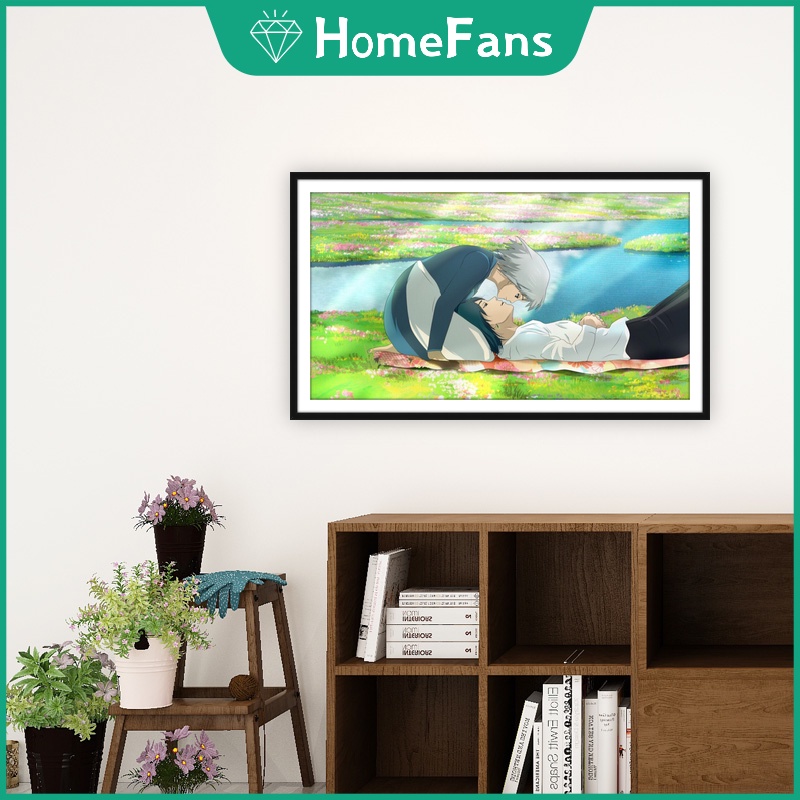 Bộ Tranh Đính Đá 5D Tự Làm Hình Lâu Đài Anime 30x50cm Trang Trí Nhà Cửa