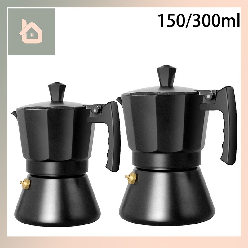 Bình Pha Cafe Phê Nóng Moka Espresso 150 / 300ml Bằng Nhôm Cảm Biến