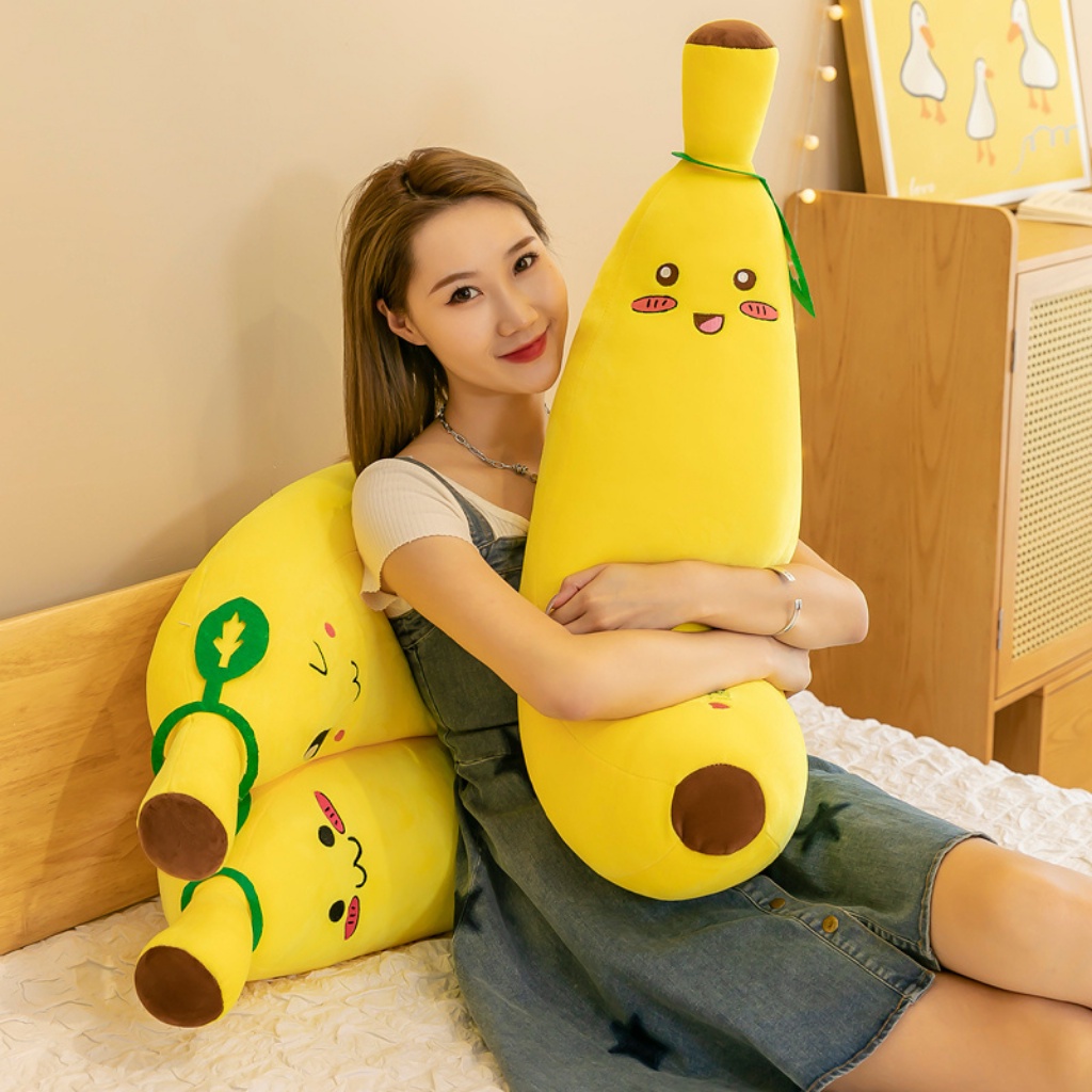 Gấu bông gối ôm hình quả chuối thú nhồi bông chất liệu mềm mại dễ thương SHOPBANDON