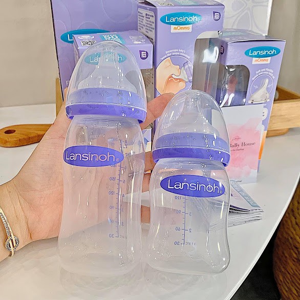 Lansinoh- Bình sữa Mỹ hàng chuẩn hộp nguyên tem 160ml/240ml