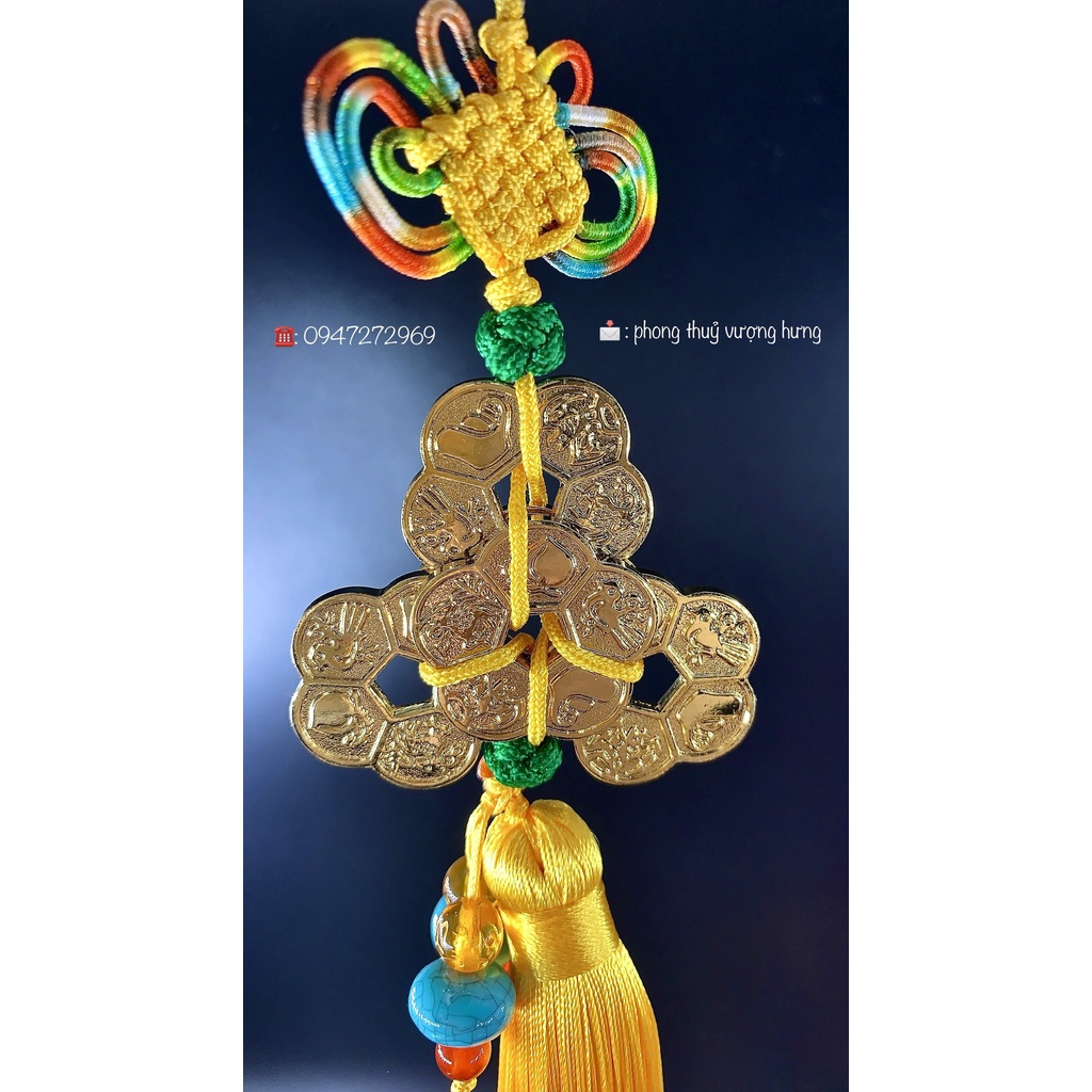 Khánh Ngũ Phúc Hoa Mai 3,9CM mạ vàng 24K mang lại may mắn, hoan hỷ, cầu tài lộc phú quý vinh hoa