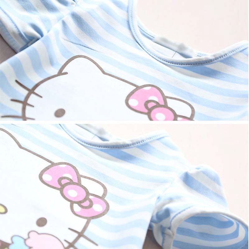 Áo Thun Tay Ngắn Hình Hello Kitty Cho Bé Gái