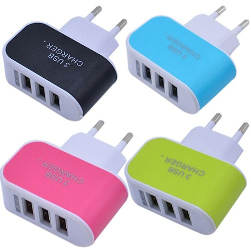 ✦ 3.1A Triple USB Port Home Travel AC Charger Adapter For EU Plug with Indicator