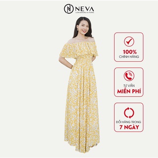 Đầm maxi nữ trễ vai neva dáng dài b430113