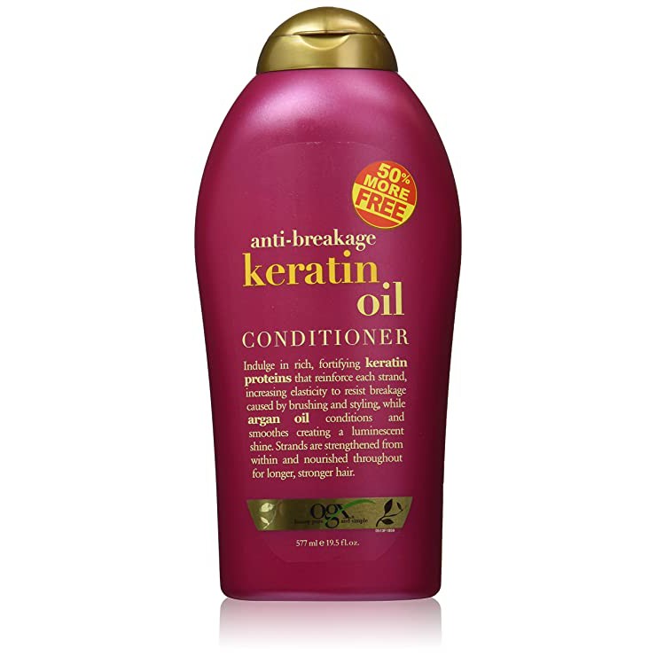 Một cặp dầu gội - dầu xả BIOTIN OGX Anti-Breakage Keratin Oil ( 577ml ) chống gãy rụng và chẻ ngọn tóc