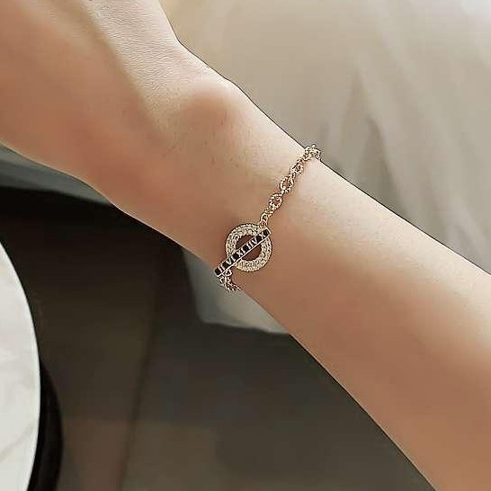 Vòng đeo tay thiết kế đơn giản in chữ phong cách Hàn Quốc cho nữ sinh