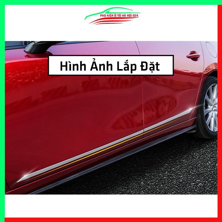 Bộ ốp nẹp sườn Mazda 3 2020-2022 mạ crom viền chỉ nhỏ trang trí làm đẹp xe