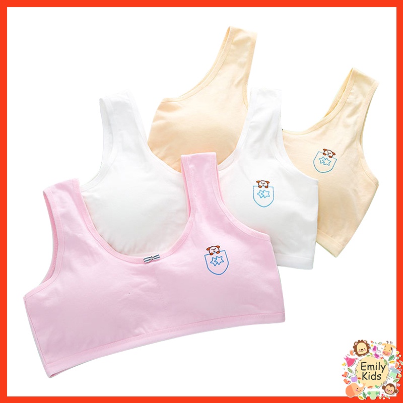 Áo Ngực Cotton Hai Dây Mỏng Thoáng Khí Thời Trang Mùa Hè Cho Bé Gái 8-16 Tuổi