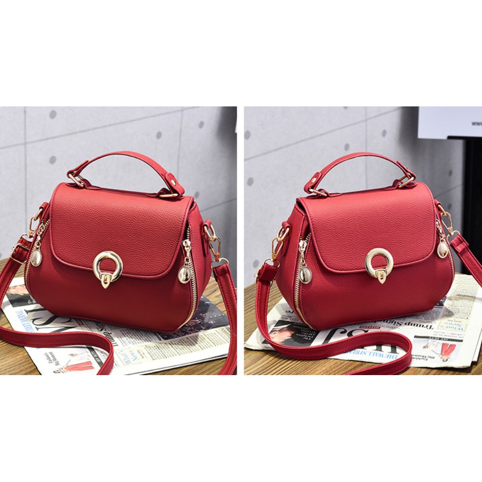 ( MUA TÚI TẶNG TAI NGHE )Túi xách nữ thời trang khóa hình tròn-TXC 298 | BigBuy360 - bigbuy360.vn