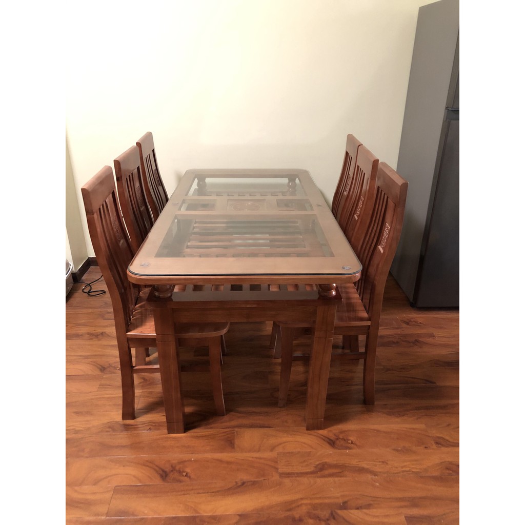 Bộ bàn ăn gỗ sồi 6 ghế