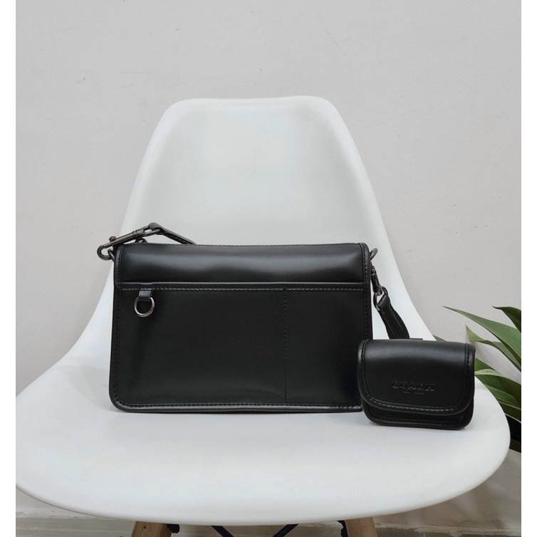Túi đeo chéo coach Heritage tặng kèm túi nhỏ