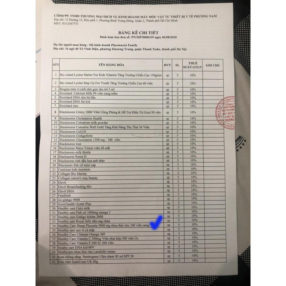 [Mã 77FMCGSALE giảm 8% đơn 500K] Nhau Thai Cừu [Úc] Sheep Placenta Healthy Care 5000mg - 100 viên | BigBuy360 - bigbuy360.vn