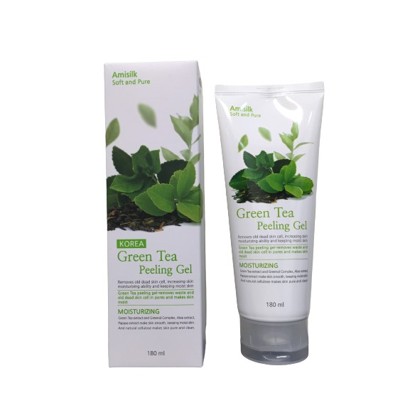 Tẩy Tế Bào Chết, Dưỡng Da, Cấp Ẩm AMISILK Chiết Xuất Trà Xanh GREEN TEA PEELING GEL 180ml