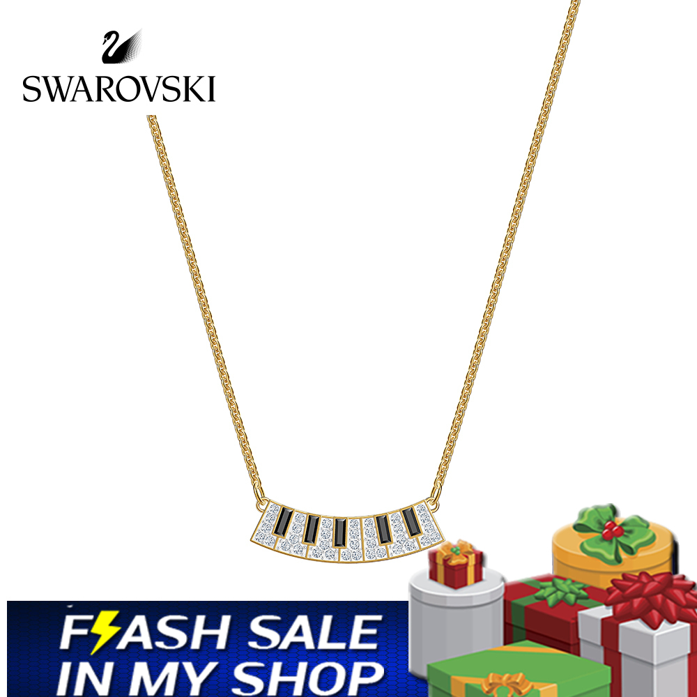 FLASH SALE 100% Swarovski Dây Chuyền Nữ PLEASANT Chìa khóa đen trắng FASHION Necklace trang sức đeo Trang sức