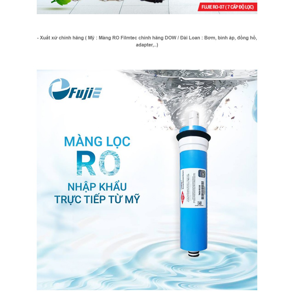 Máy lọc nước tinh khiết RO thông minh FujiE RO-09 ( 9 cấp lọc, màng RO - Mỹ, chính hãng bảo hành 2 năm )