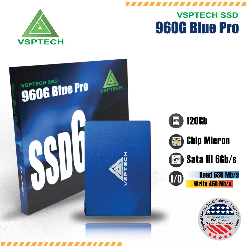 [Mã ELMS05 giảm 5% đơn 300k]Ổ Cứng SSD VSPTECH 120G (960G Blue ) - Chính Hãng | BigBuy360 - bigbuy360.vn