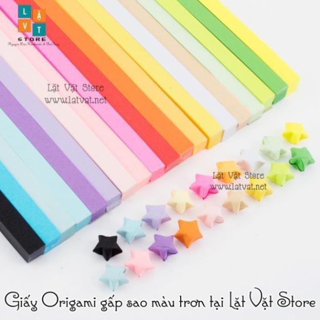 [MỚI] Giấy gấp sao màu đơn sắc nhiều màu - origami star paper