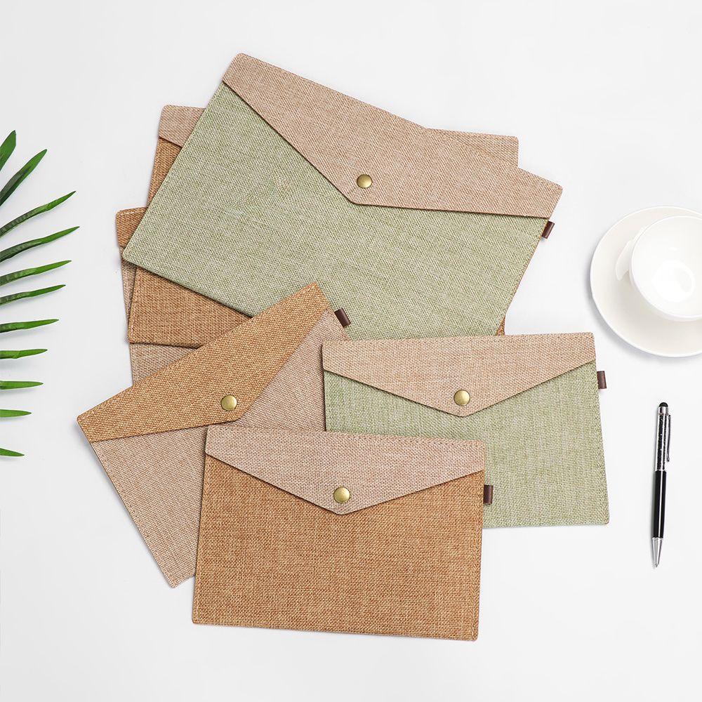 Bìa Đựng Tài Liệu Khổ A4 / A5 Bằng Vải Lanh Nhân Tạo Tiện Dụng