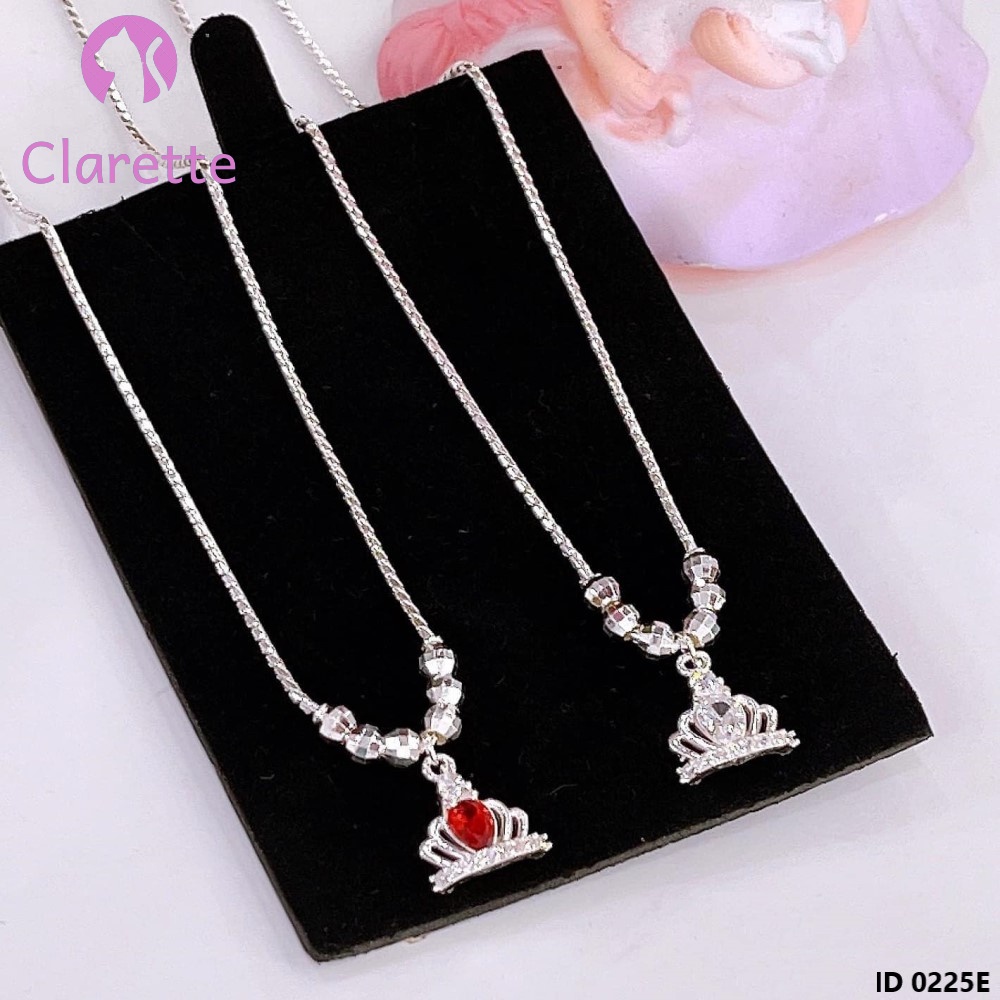 Dây chuyền bạc cho bé mặt hình vương miện Clarette 0225E