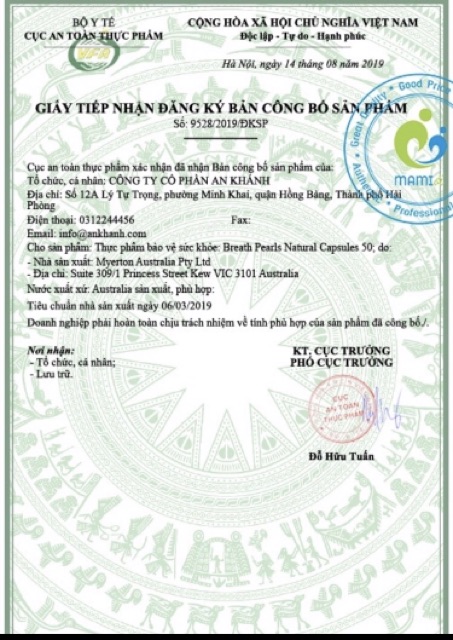 Breath Pearls Viên Uống Thơm Miệng giảm mùi hôi miệng