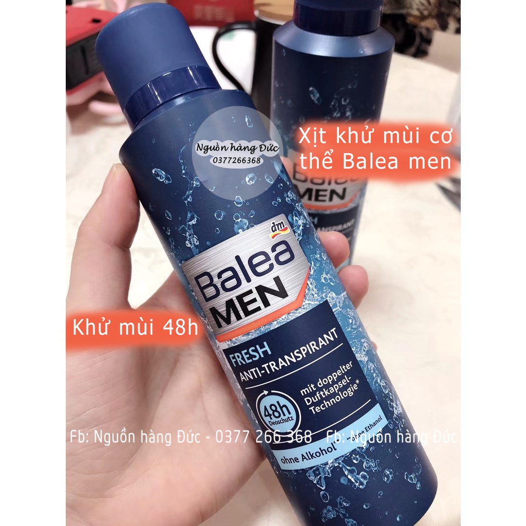 Xịt khử mùi cơ thể BALEA MEN 48H CHUẨN ĐỨC ! Xịt Body Nam- Nguồn hàng Đức