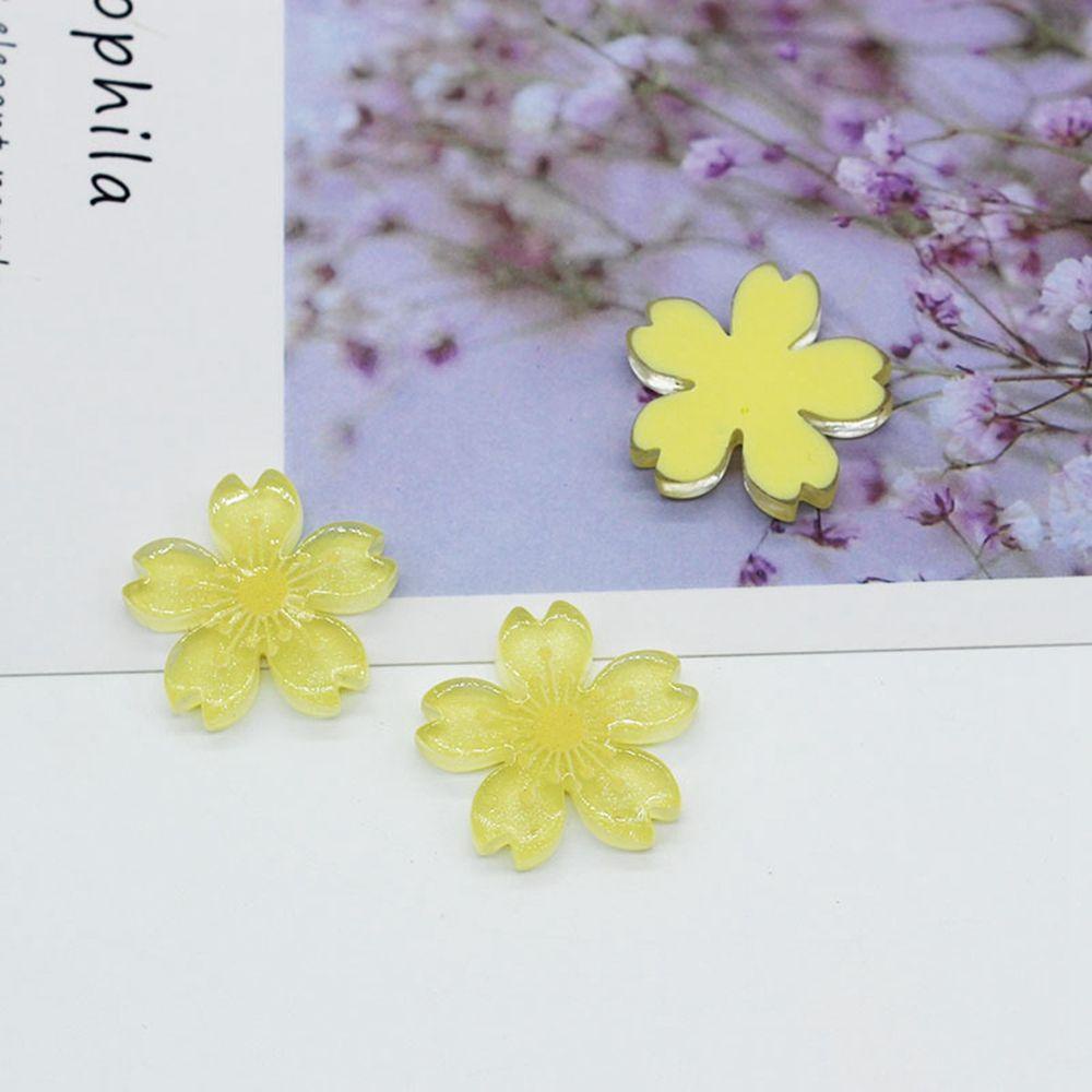 Set 20 Hoa Anh Đào Bằng Nhựa Resin Trang Trí Điện Thoại / Sổ Tay DIY