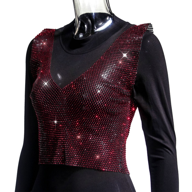 Brroa Phụ Kiện Dây Đeo Cơ Thể Dạng Chuỗi Lưới Rỗng Đính Đá Trang Sức Cho Bikini Dự Tiệc