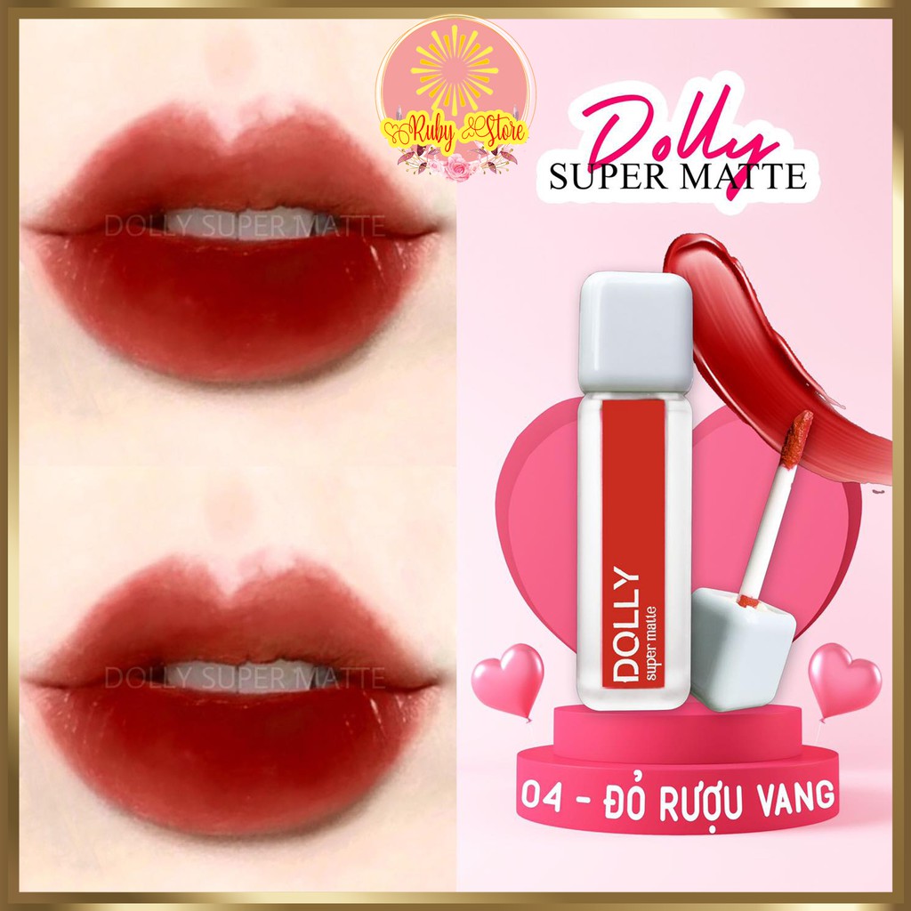Son DOLLY SUPER MATTE - Mua 1 tặng 1- hot trend 2021  màu đỏ r.ượu vang quyến rũ siêu lỳ không chì an toàn cho mẹ bầu | BigBuy360 - bigbuy360.vn