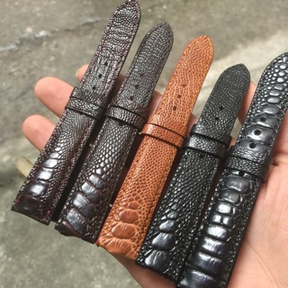 Dây da đồng hồ vảy chân da đà điểu