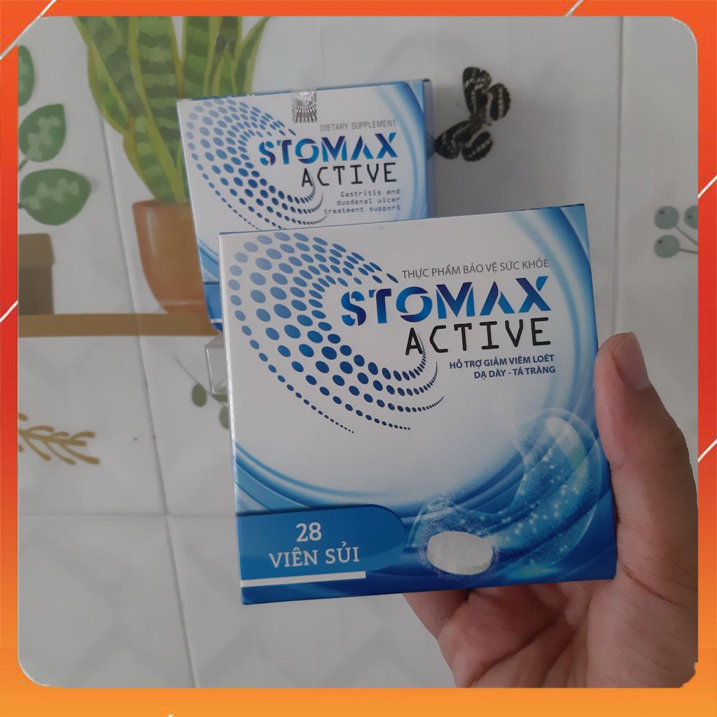 VIÊN SỦI STOMAX ACTIVE - Đẩy Lùi Cơn Đau Cho Dạ Dày Khỏe Mạnh Loại Bỏ Trào Ngược Ợ Chua - [CHÍNH HÃNG HỘP 28 VIÊN SỦI]