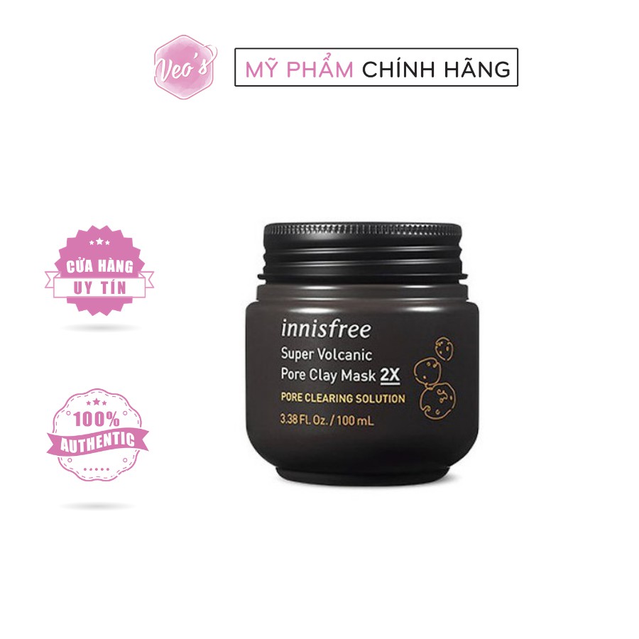 Mặt nạ đất sét tro núi lửa Innisfree Super Volcanic Pore Clay Mask 2X 100ml