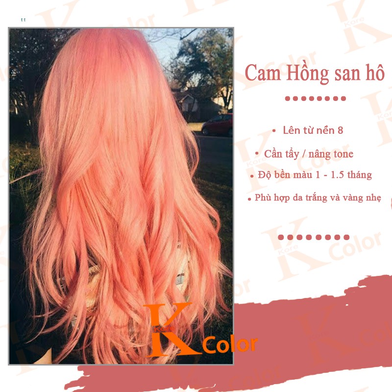 Thuốc nhuộm tóc CAM SAN HÔ sử dụng tại nhà nhiều thảo dược giá rẻ Kcolor