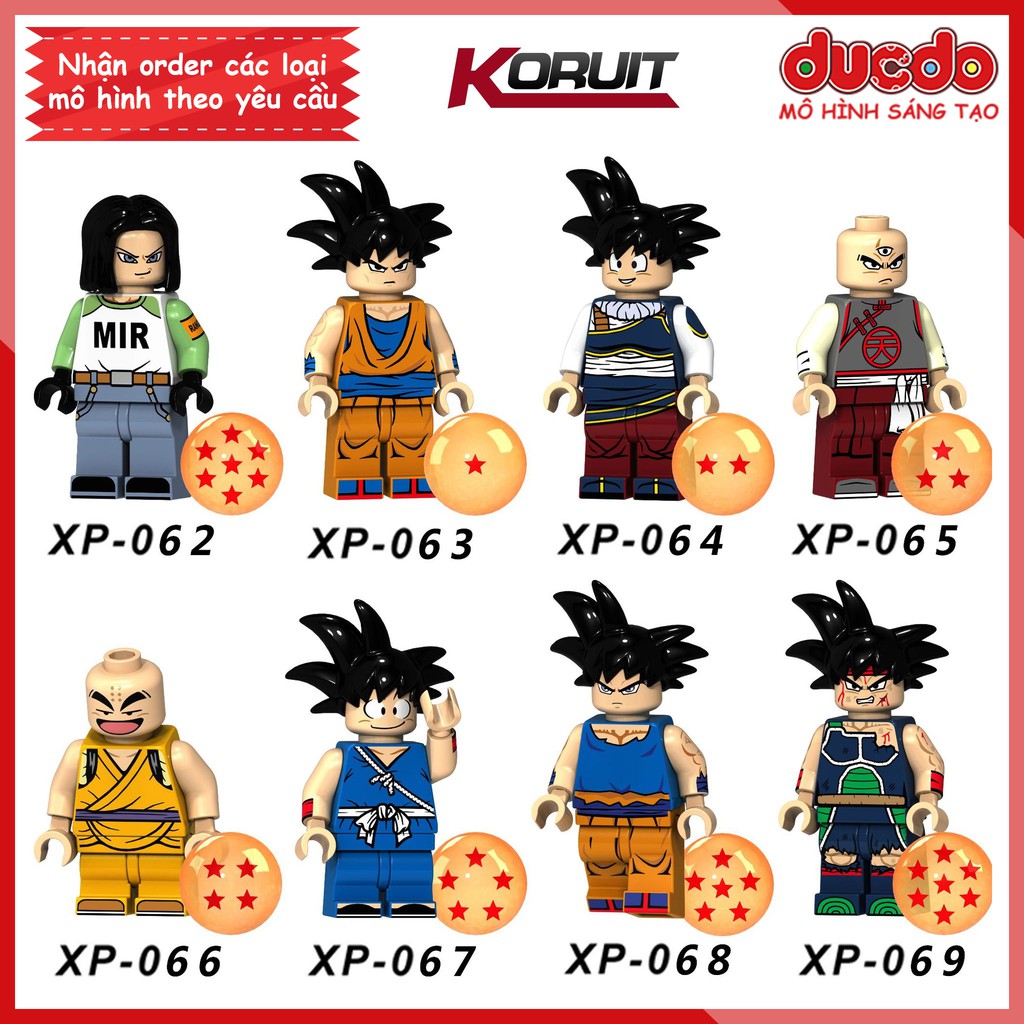 Minifigures các nhân vật 7 viên ngọc rồng mới nhất - Đồ chơi Lắp ghép Mini Mô hình Dragon Ball Goku Koruit KT1009