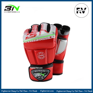 Găng tay hở ngón BN Găng MMA cao cấp 3 màu Đen Xanh Đỏ - MMA Gloves