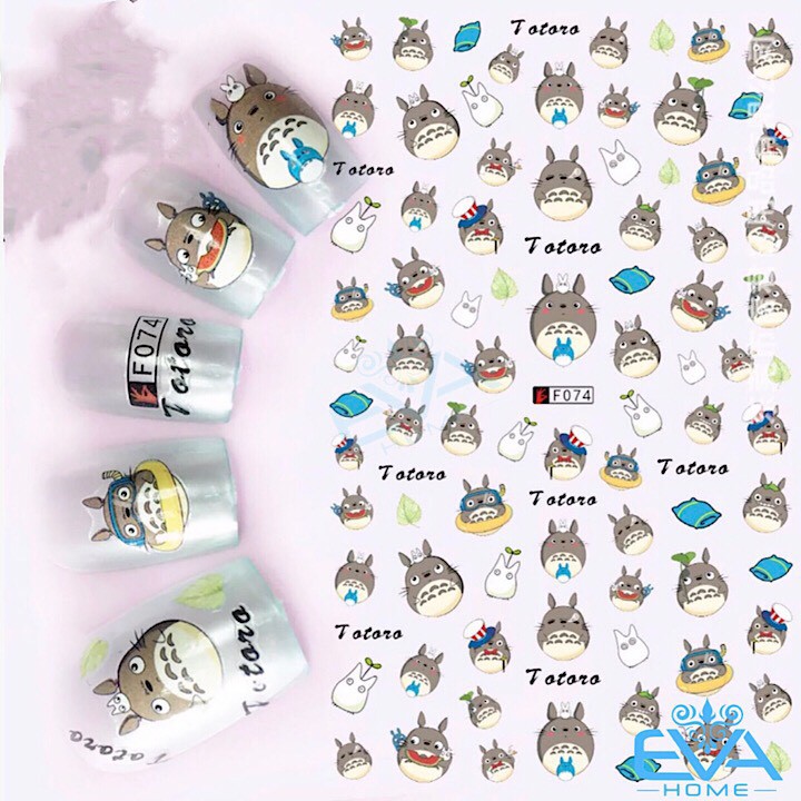 Miếng Dán Móng Tay 3D Nail Sticker Hoạt Hình Thú Totoro F074
