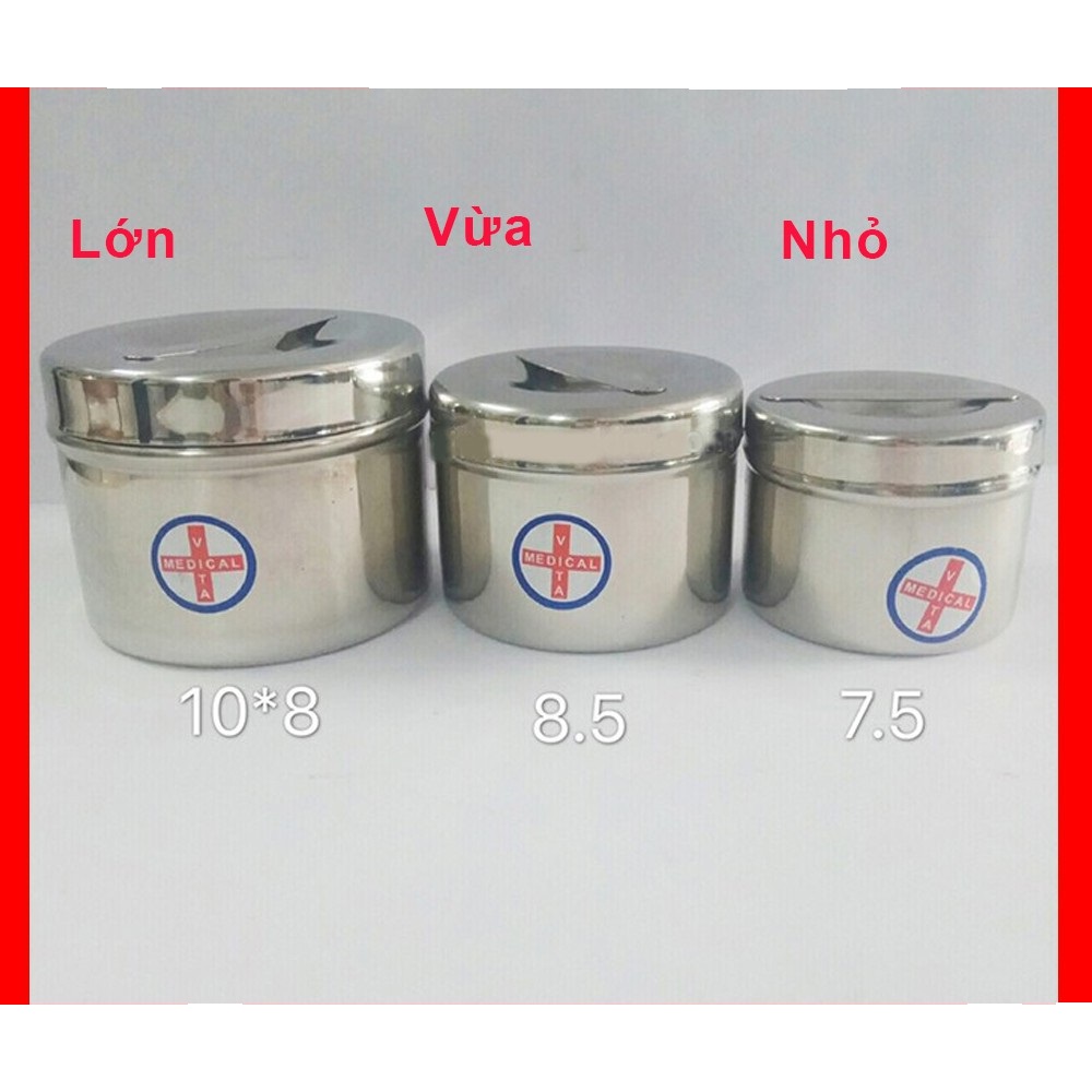 Bộ Đựng Dụng Cụ Spa, Dụng Cụ Y Tế: Chén Inox, Khay Inox, Khay Hạt Đậu, Hộp Inox Có Nắp, Panh Y Tế, Trụ Cắm Panh...