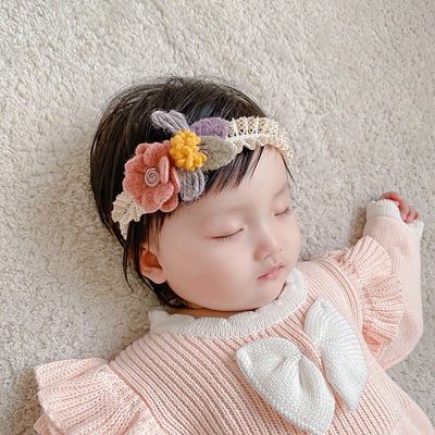 Bé tóc ban nhạc 0-3 tuổi sơ sinh công chúa dễ thương siêu dễ thương hoa Phụ kiện tóc bé gái Hàn quốc bảo vệ cửa mũ nón