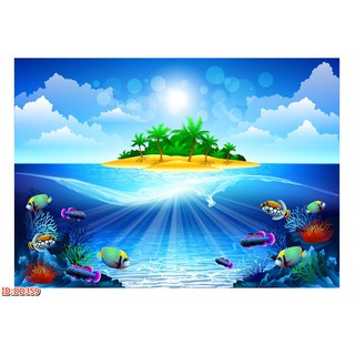 Tranh dán tường Tranh Đại dương biển phong cảnh thiên nhiên hùng vĩ,Tranh dán tường 3d hiện đại (tích hợp sẵn keo)