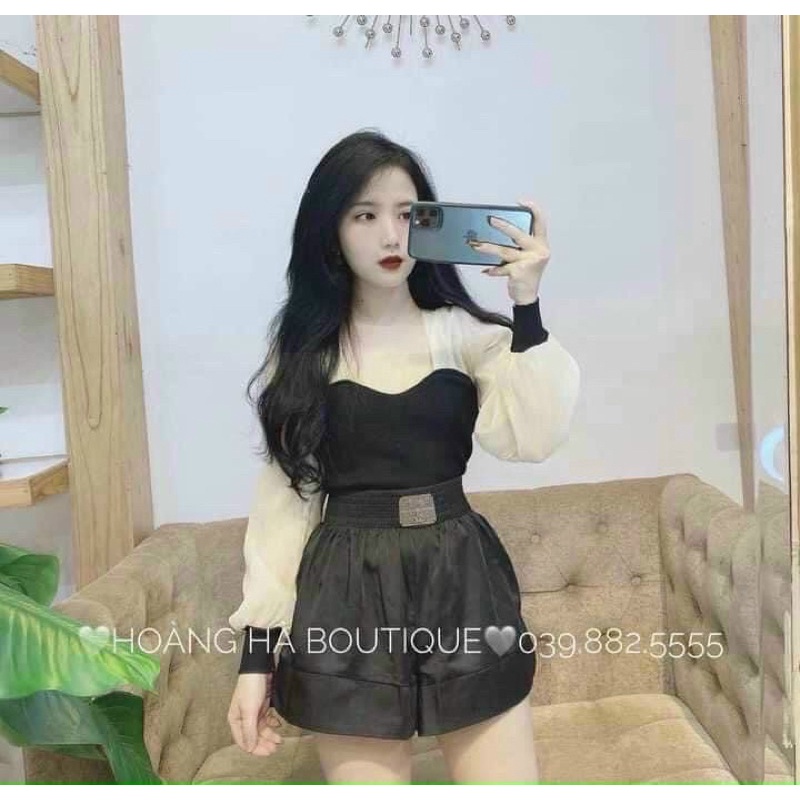 ÁO KIỂU PHỐI TAY VOAN DÀI LOVI