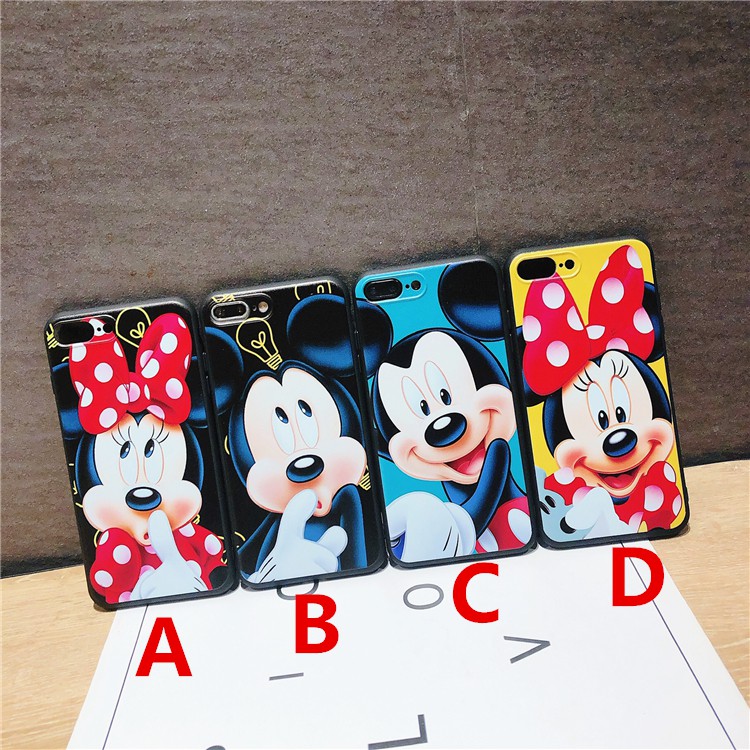 iPhone SE 2020 6S 6 6S+ 6plus 7plus 7+ 8 Plus X xs xr xsmax 11 Pro Max 3D painted Korean cartoon Mickey Mouse phone case