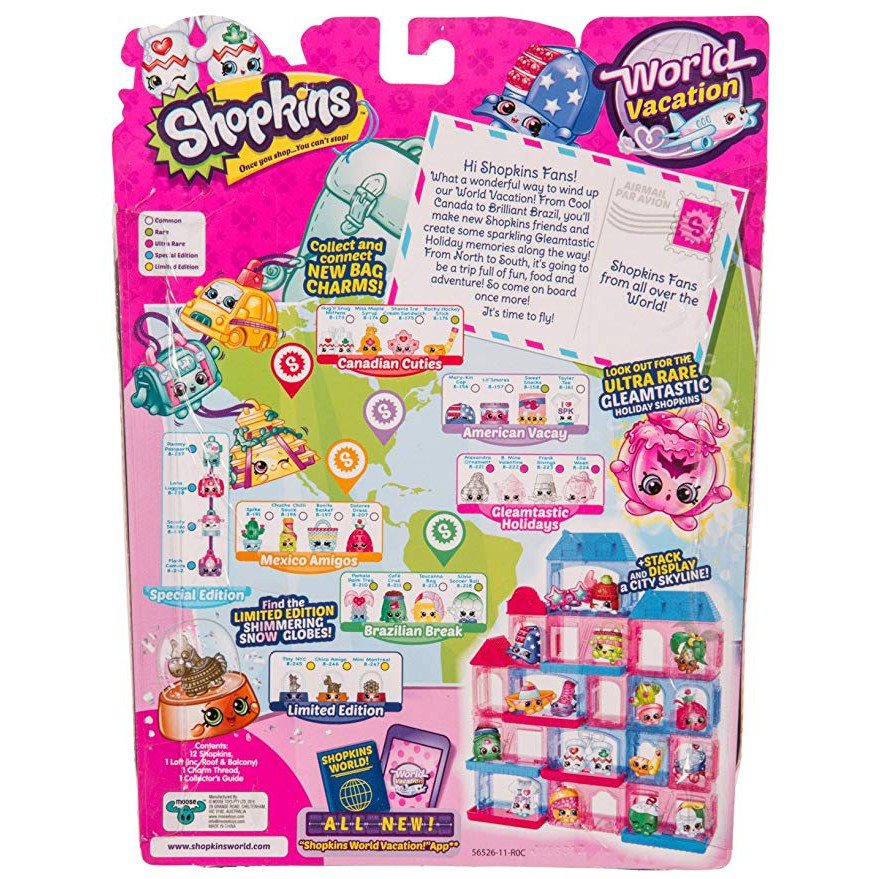 Bộ Đồ Chơi Chu Du Thế Giới Shopkins Season 8 World Vacation Americas 12 Pack - Châu Mỹ (Mỹ)