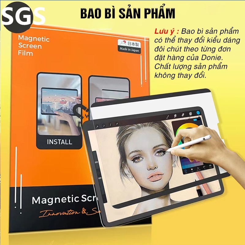 Miếng Dán Màn Hình Paperlike Nam Châm Nhật Bản Cho Ipad Chống Vân Tay, Chống Chói Ipad Pro 11 12.9 Air 5 4 Gen 7 8 9
