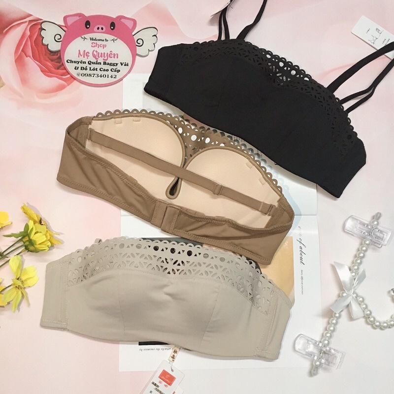 Áo lót, áo ngực chống tụt kèm dây cao cấp mặc hở vai, chất liệu ren đan mịn mút xốp thông hơi nâng ngực cực đỉnh