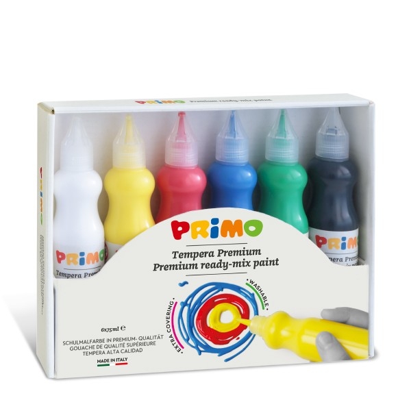 Bộ 6 Chai Màu Poster Paint Chất Lượng Cao 75ml PRIMO 2533TL6 - PRIMO