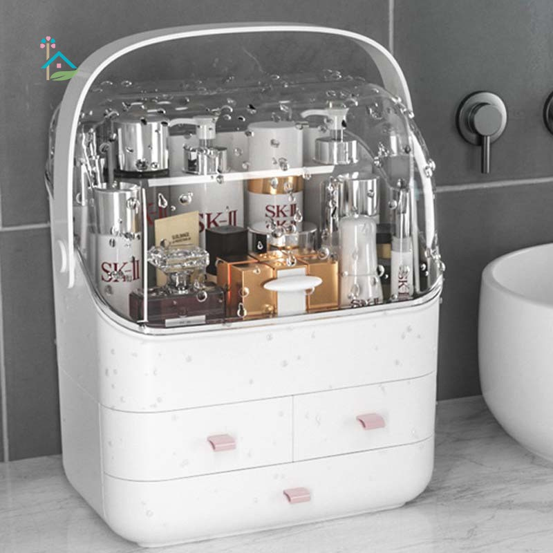 (Hàng Mới Về) Hộp Đựng Mỹ Phẩm Dung Tích Lớn Có Nắp Đậy Chống Bụi Tiện Dụng
